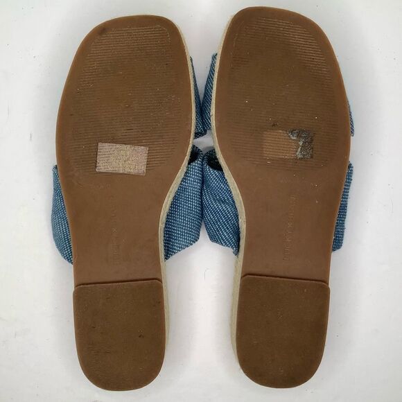Lucky Brand Espadrilles Slip On Denim Blue Twist Knot Platform Sandals Sz 9.5M - Picture 9 of 11